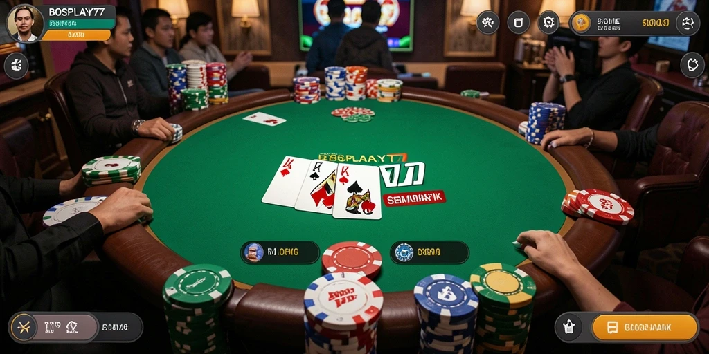 Tampilan grafik menarik dari gameplay poker BOSPLAY77.