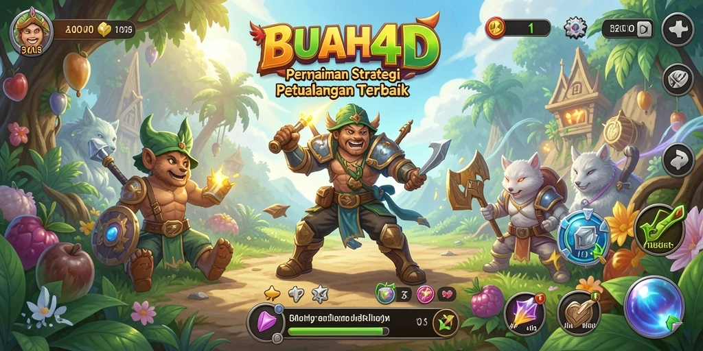 Gameplay BUAH4D menampilkan pertarungan dan pembangunan yang mengasyikkan.