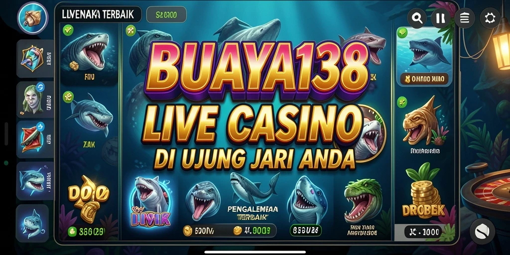 Screenshot gameplay BUAYA138 menampilkan dealer dan pemain dalam sesi live casino.