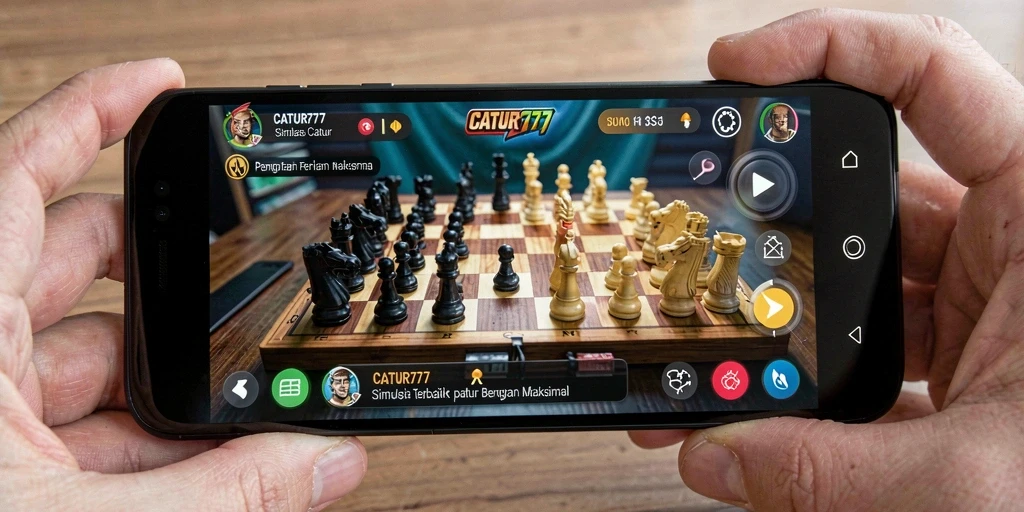 Screenshot gameplay CATUR777 menampilkan papan catur yang interaktif dan dinamis.
