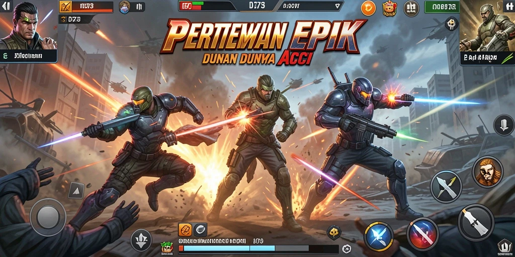 Gameplay intens dengan aksi pertempuran yang seru di D73.
