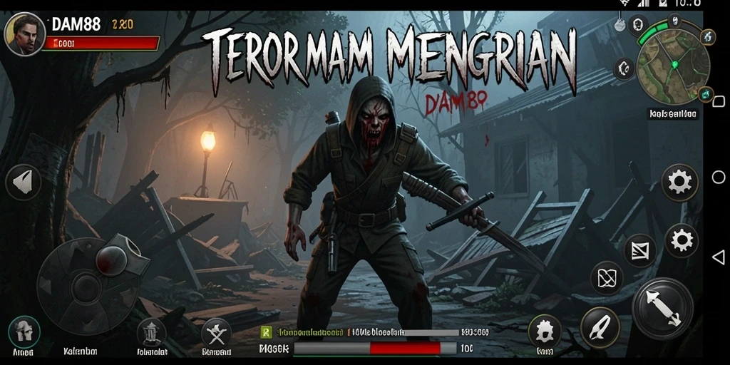 Screenshot menampilkan ketegangan gameplay dalam suasana horror yang mencekam.