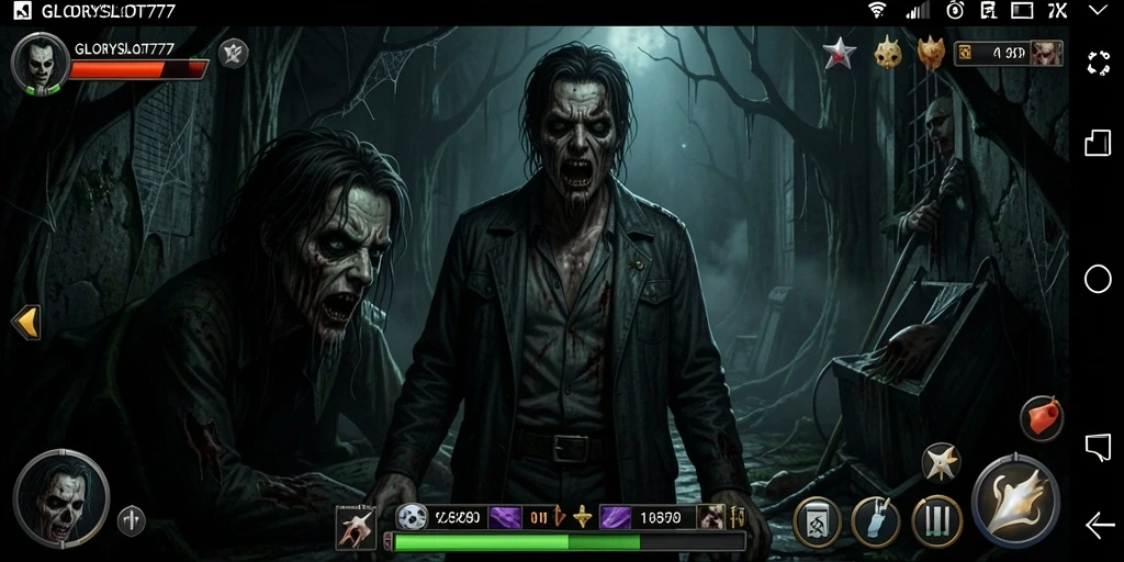 Tampilan gameplay GLORYSLOT777 yang menakutkan dan intens