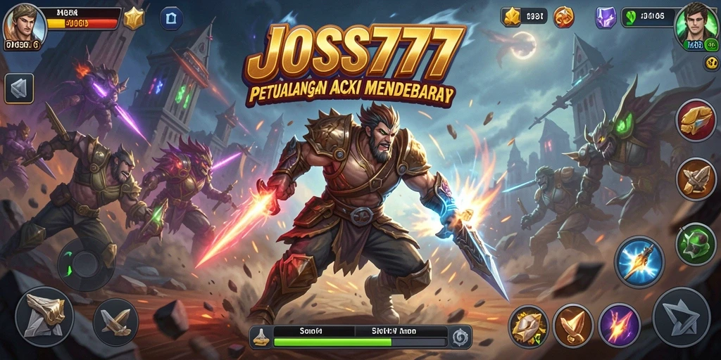 Tangkapan layar utama JOSS777 menunjukkan aksi mendebarkan di dalam permainan.