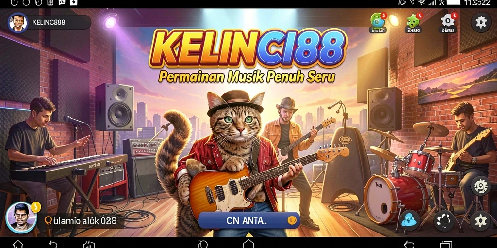 Tampilan gameplay KELINCI88 yang menampilkan antarmuka permainan musik.