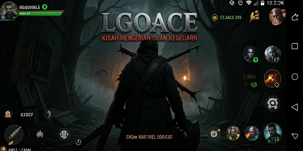 Screenshot gameplay dari LGOACE yang menunjukkan suasana mencekam.