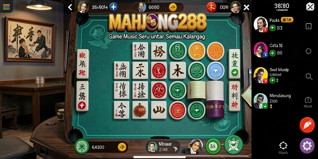Tampilan seru gameplay MAHJONG288 yang menampilkan aksi musik.