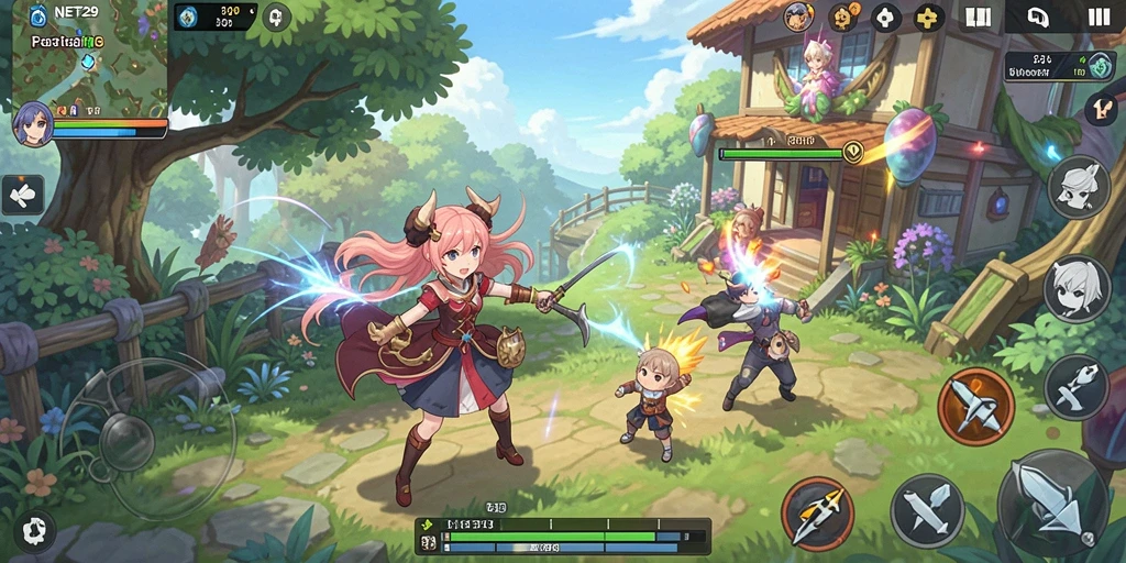 Tangkapan layar gameplay NET29 menampilkan aksi seru dalam dunia Anime.