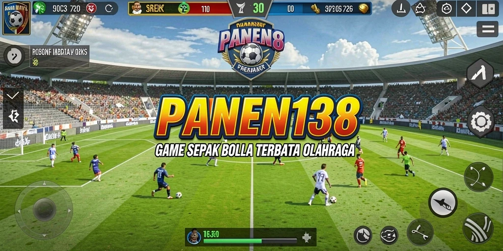 Tampilan gameplay menarik dalam pertandingan sepak bola.