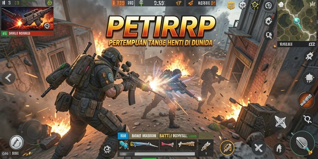 Gameplay mendebarkan di dunia Battle Royale PETIRRP.