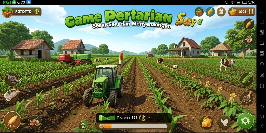 Tampilan gameplay PGTOTO yang menampilkan aktivitas bertani.
