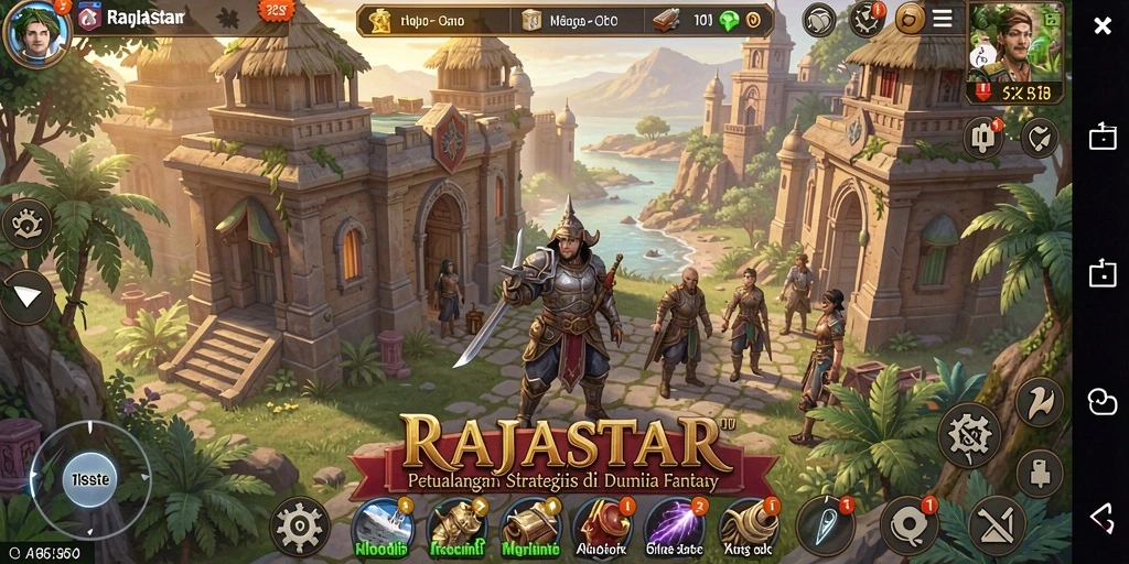 Tampilan menarik dari gameplay strategis RAJASTAR.