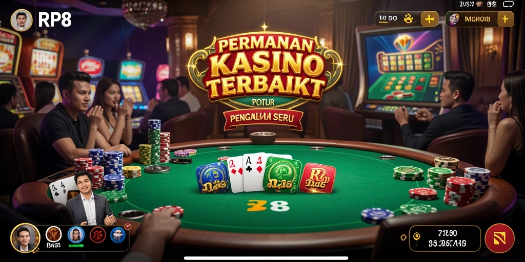 Tangkapan layar RP8 menampilkan keseruan permainan Kasino yang nyata.