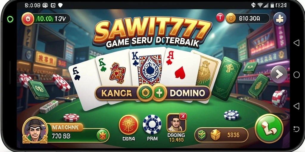 Tampilan utama SAWIT777 saat permainan domino berlangsung.