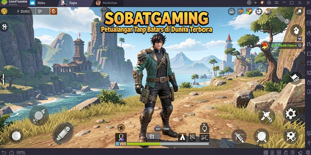 Tampilan gameplay SOBATGAMING di dunia terbuka yang luas dan indah.