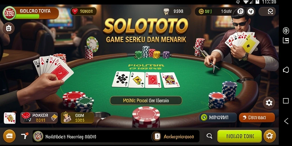 Tampilan grafis menawan dari gameplay Poker SOLOTOTO.