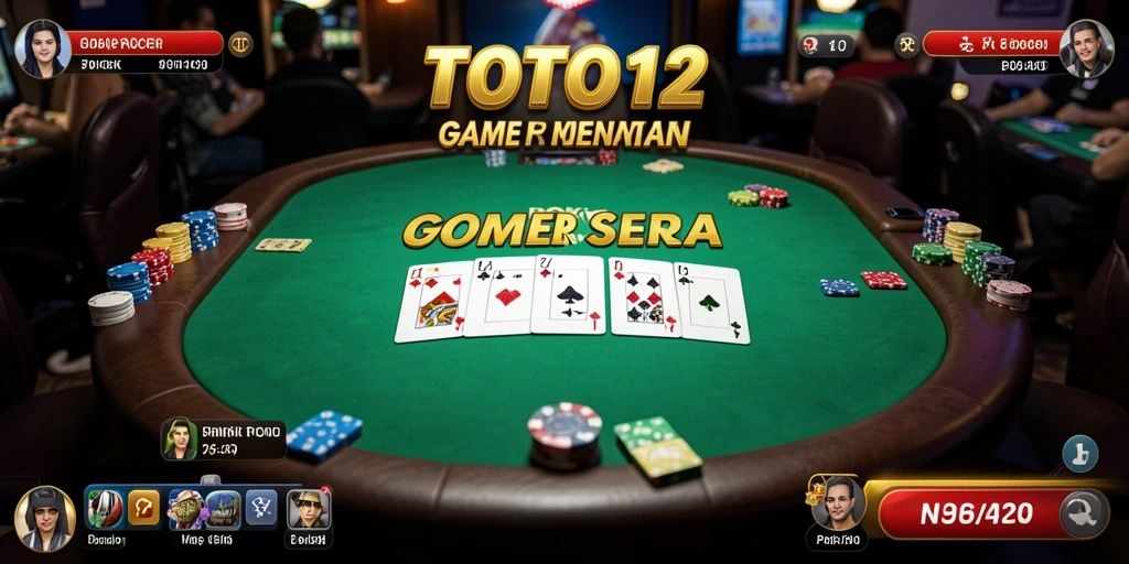 Tampilan screenshot utama TOTO12 menampilkan momen seru permainan Poker.