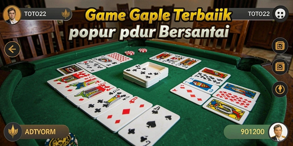 Screenshot gameplay TOTO22 menampilkan sesi permainan Gaple yang seru.